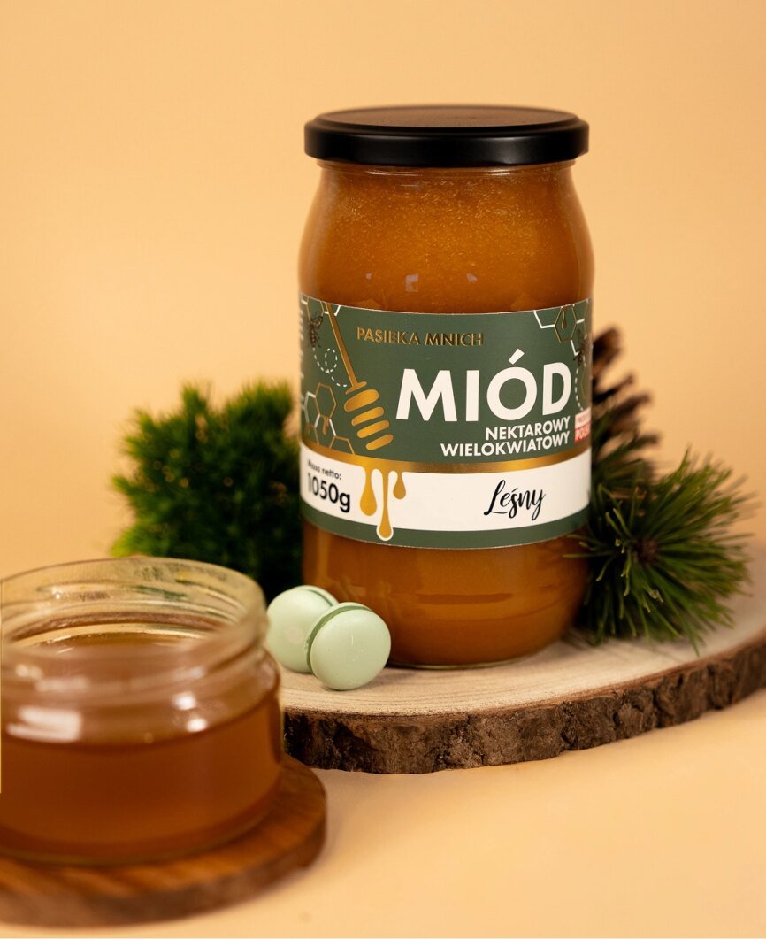 Miód nektarowy wielokwiatowy leśny – ciemny miód z dzikich kwiatów i ziół leśnych